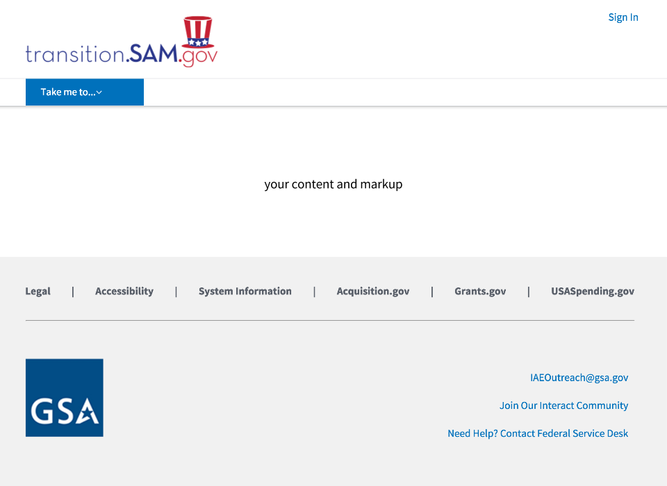 Gsa Open Iae Sam Web Standards Page Templates